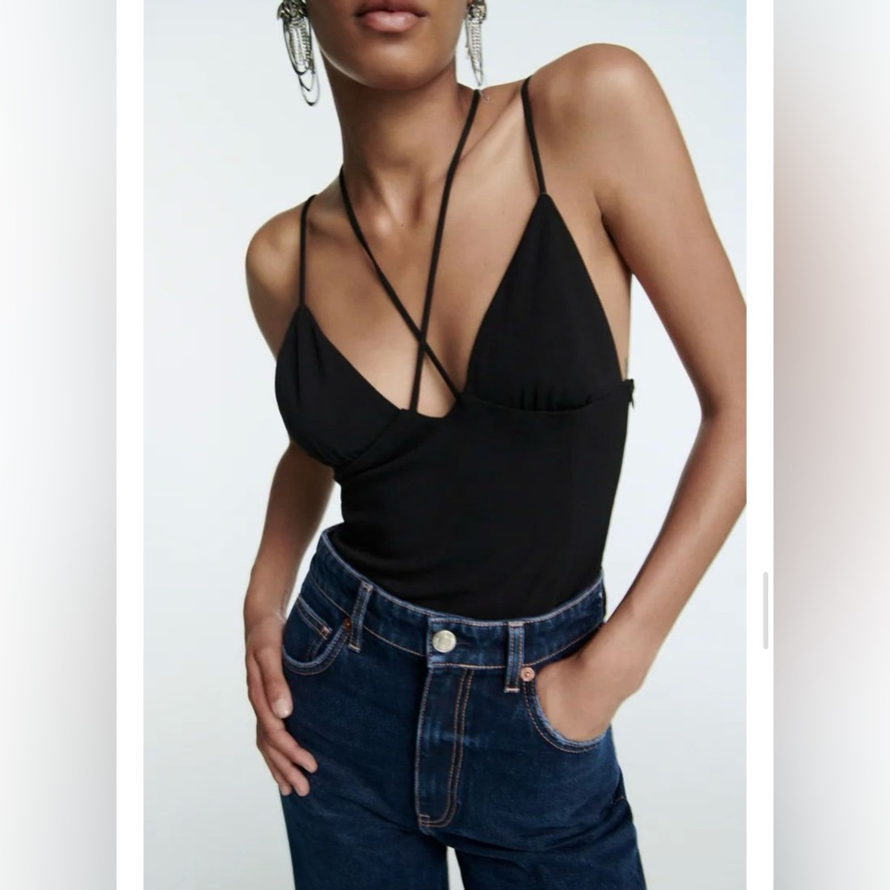 Zara Black Strappy Bodysuit